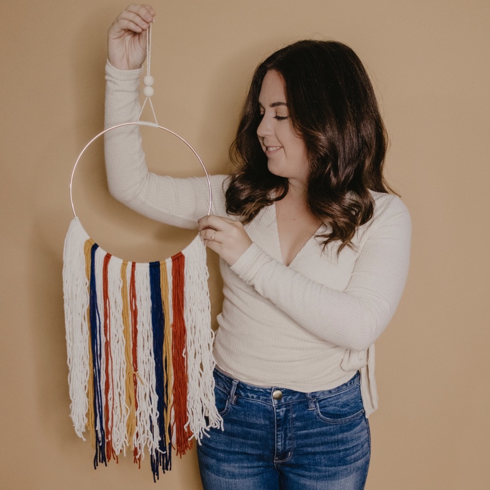Boho ring macrame wall hanging